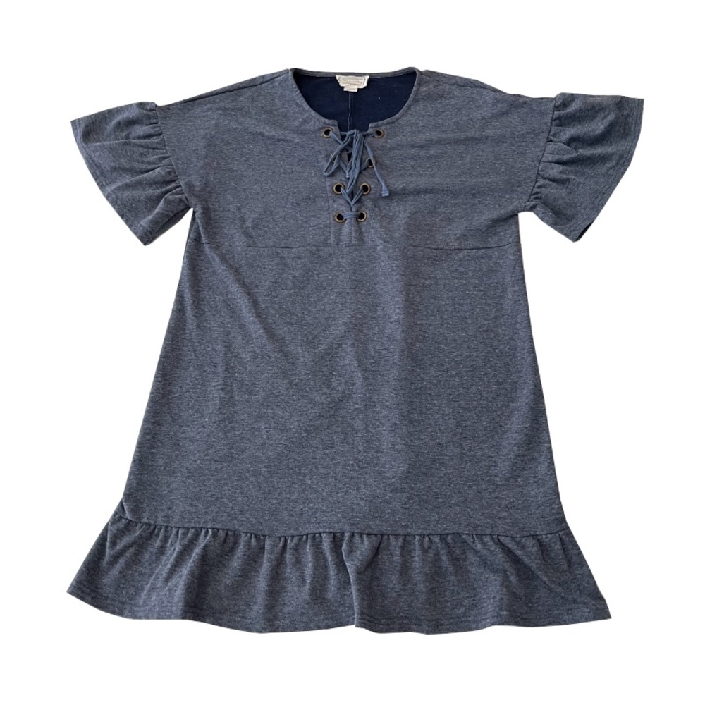 Loveriche Blue Ruffle Sleeve Tunic‎ Top